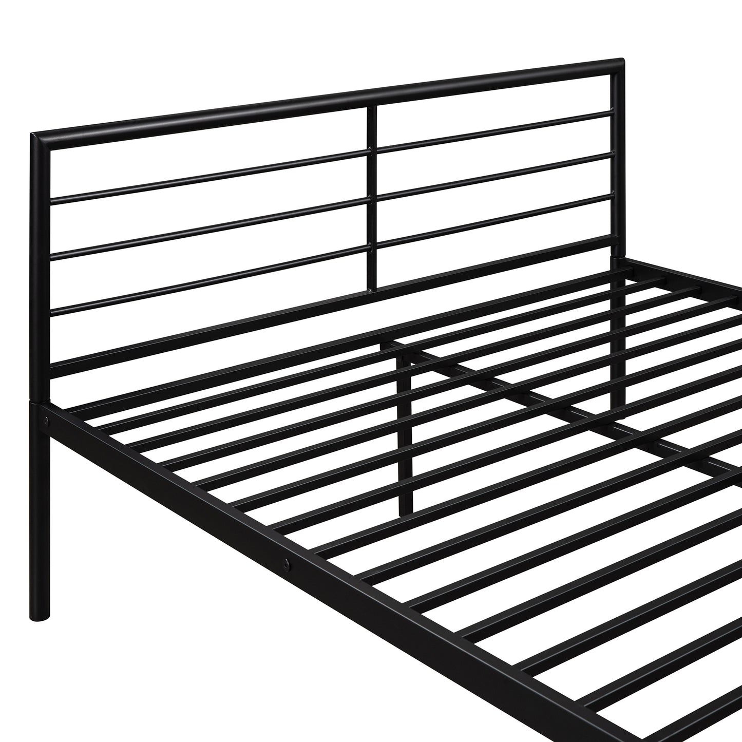 Metallic Black Bunk Bed with Desk and Full Over Twin Configuration