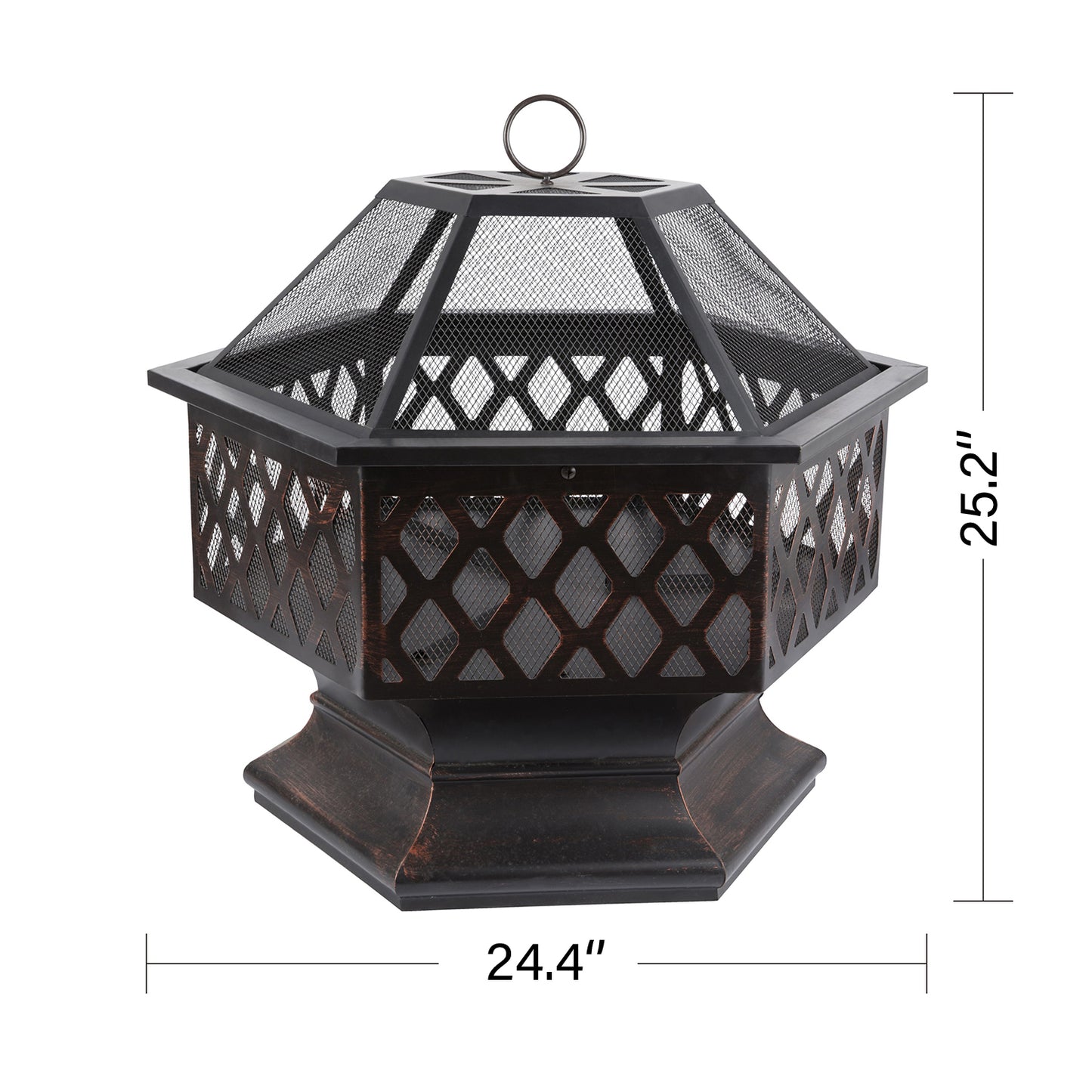 24.4'' Black Iron Outdoor Fire Pit