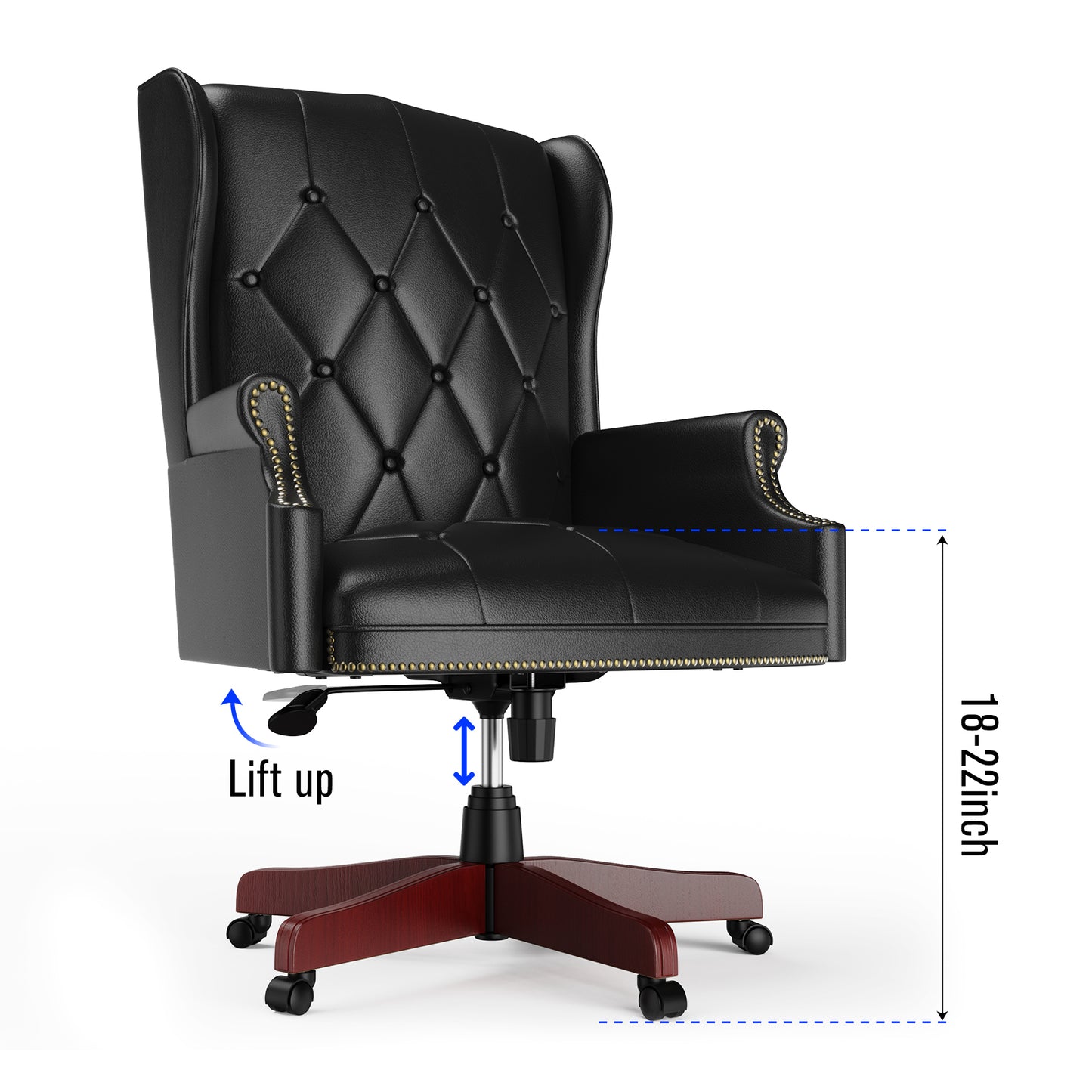 330LBS Executive Office Chair, Ergonomic Design High Back Reclining Comfortable Desk Chair - Black