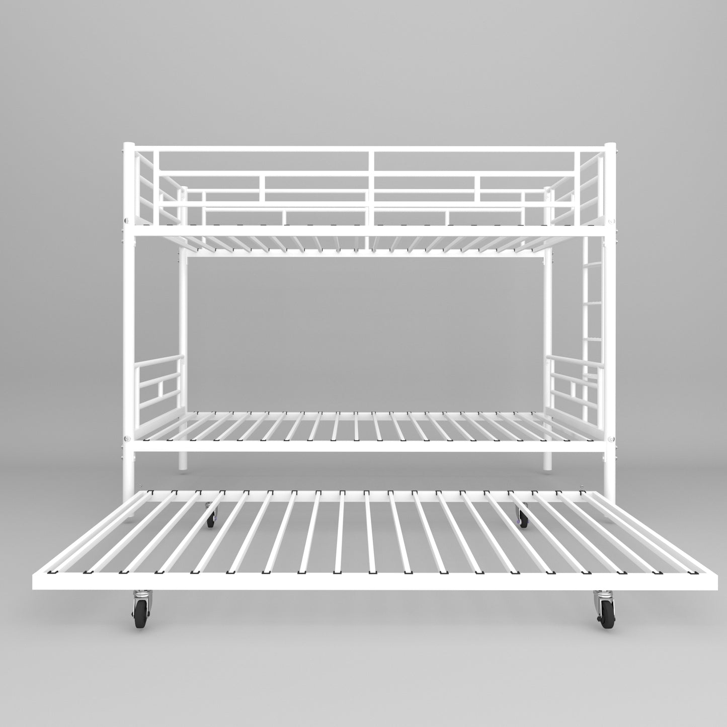 Bunk Bed with Trundle Twin over Twin in White - Sturdy, CPC Certified, Easy Assembly