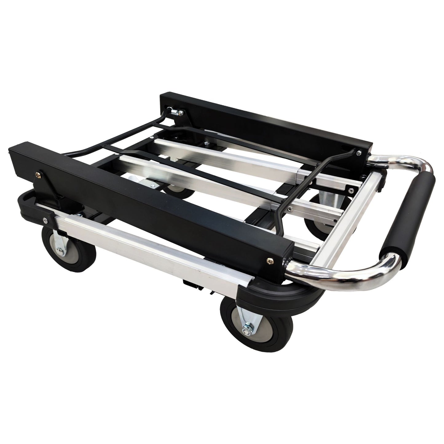 330 lbs. Capacity Extendable Folding Aluminum Four-Wheel Flatbed Car Platform Trolley Portable Hand Truck Cart