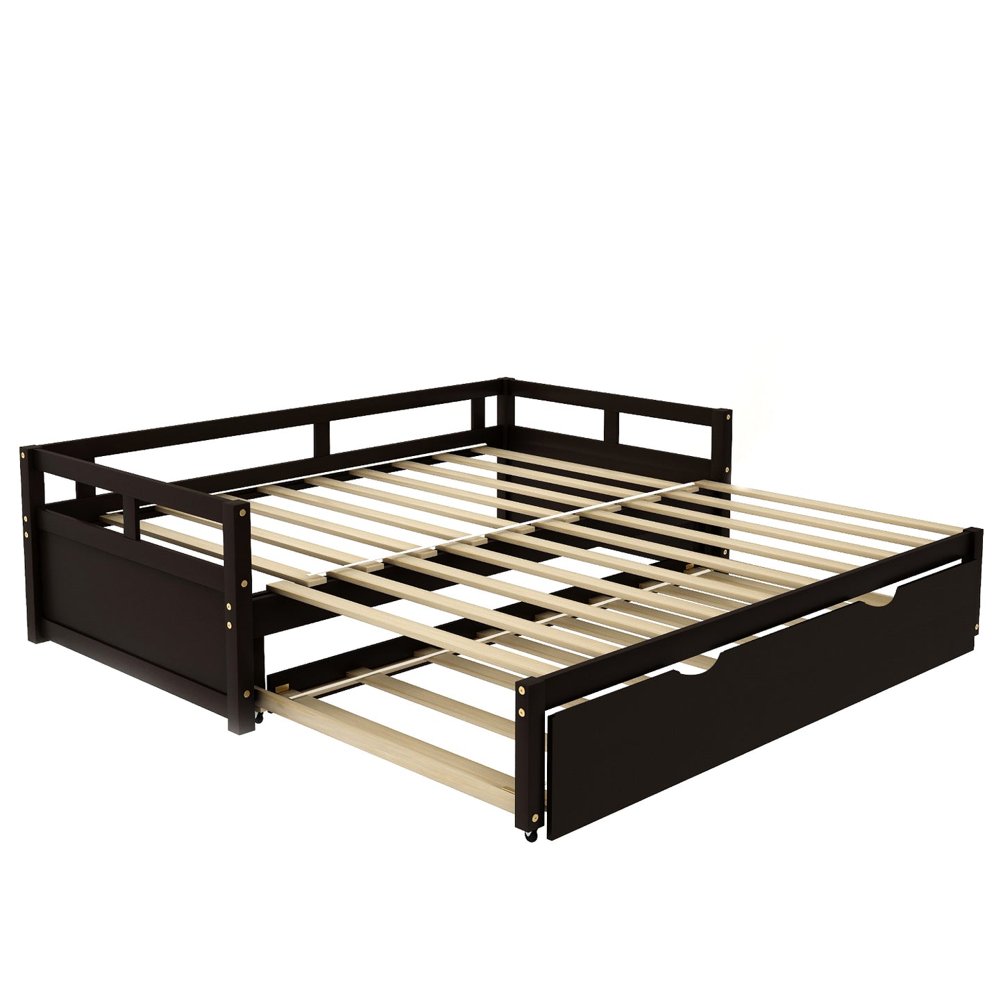 Extending Daybed with Trundle, Wooden Daybed with Trundle, Espresso