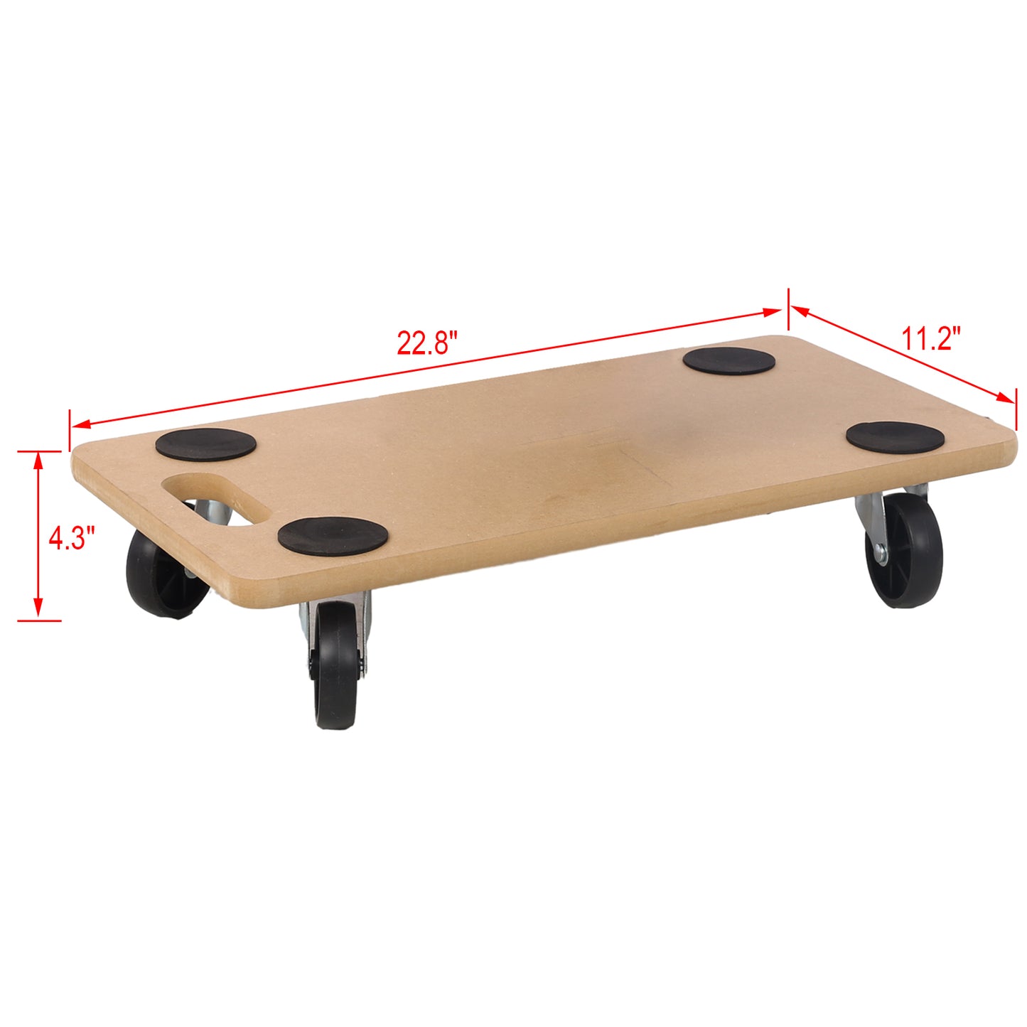 Furniture Moving Dolly, Heavy Duty Wood Rolling Mover with Wheels for Piano Couch Fridge Heavy Items, Securely Holds 500 Lbs (2pcs 22.8" x11.2" Platform)