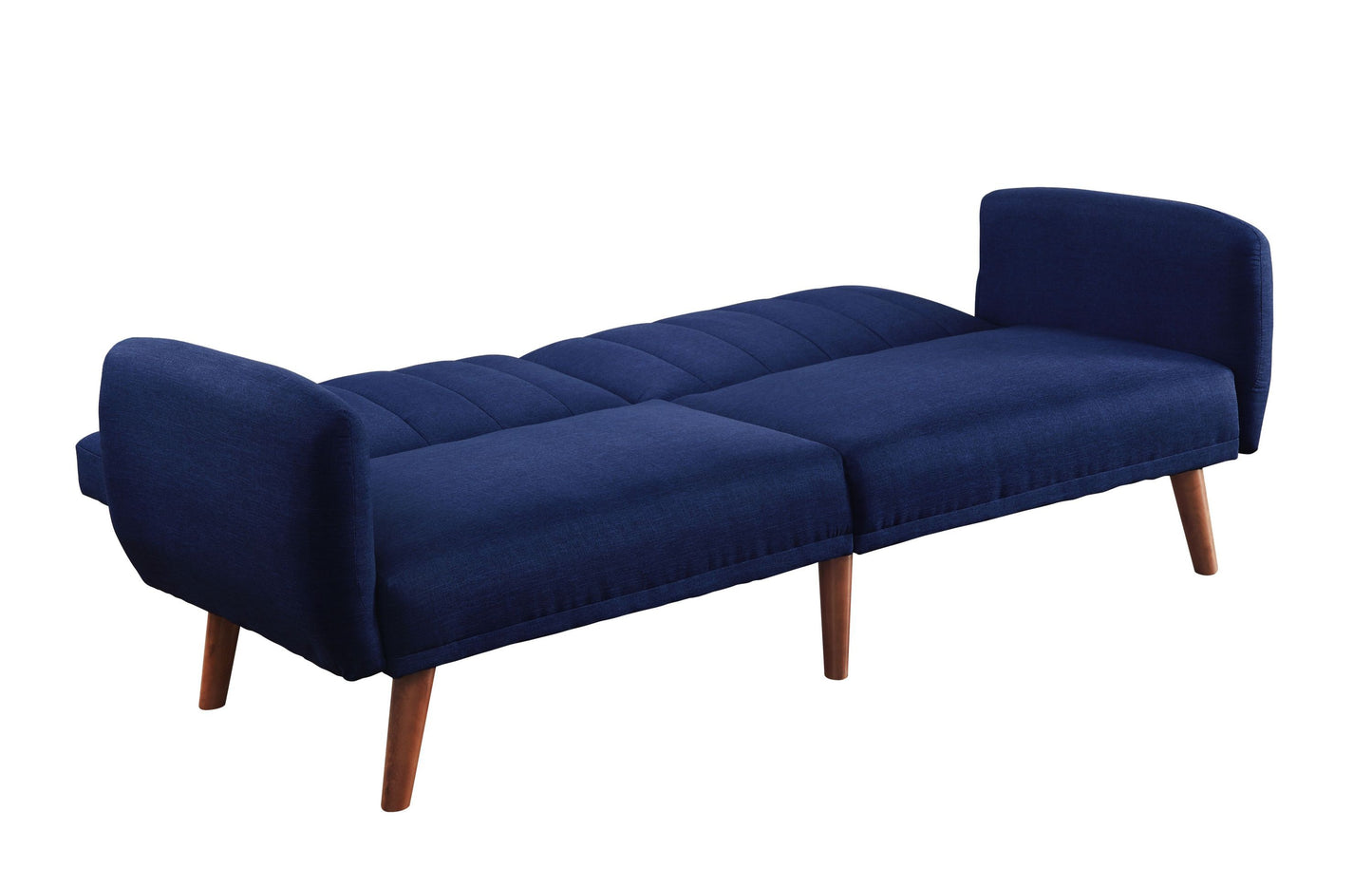 Bernstein Adjustable Sofa, Blue Linen & Walnut Finish 57190