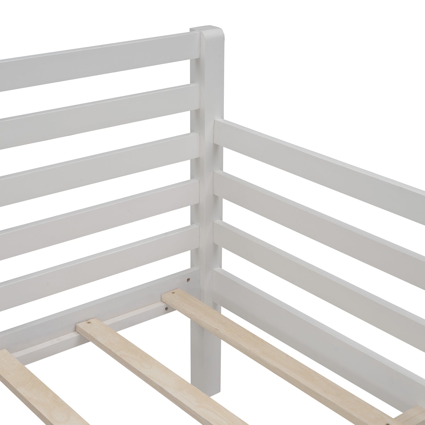 Wooden Full Size Daybed with Clean Lines, White