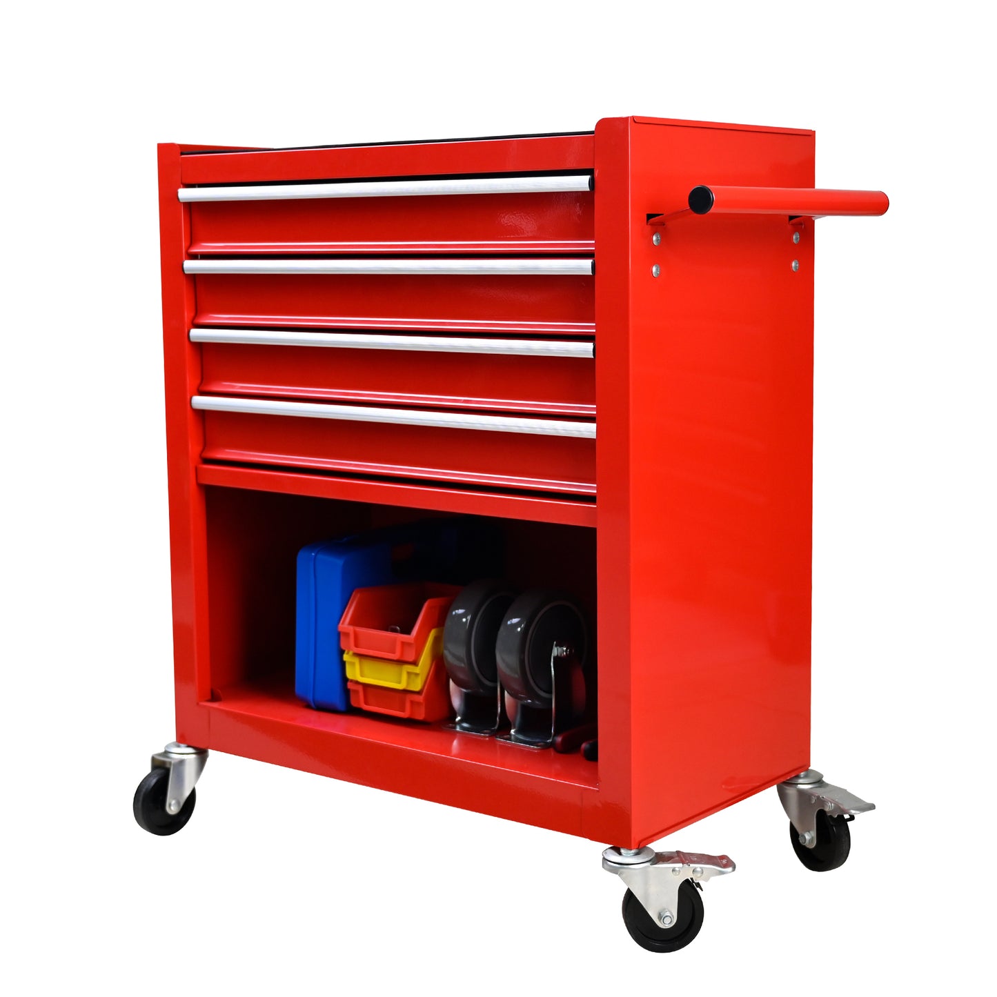 4 Drawers Tool Cabinet with Tool Sets-RED