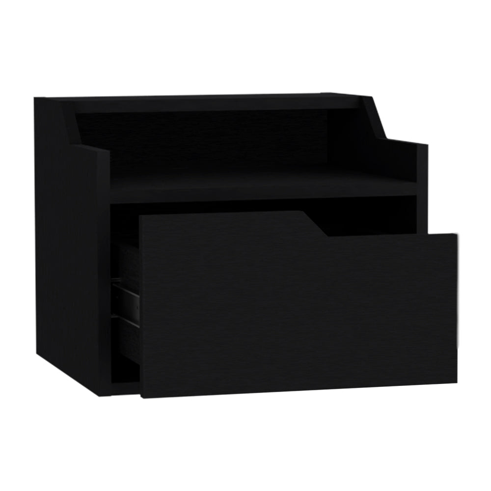 Floating Nightstand Chester, Bedroom, Black