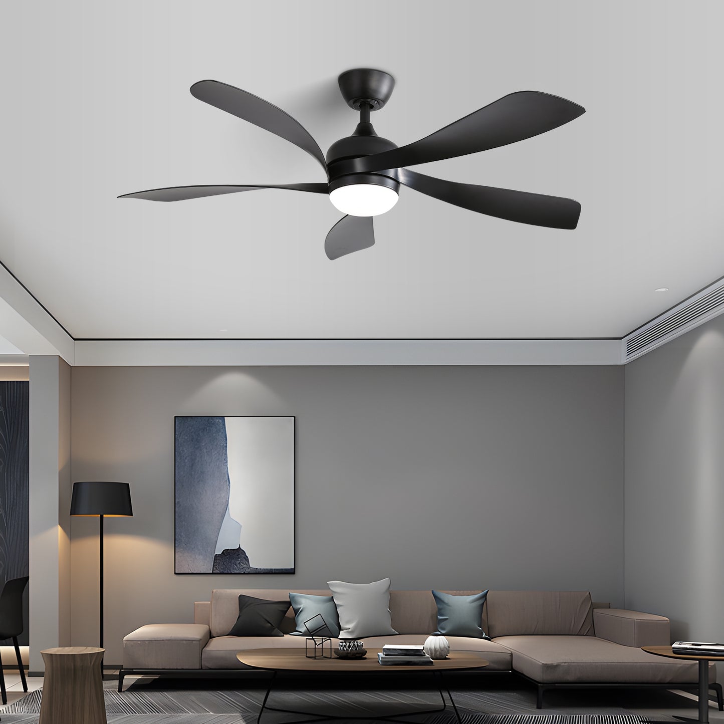 52 Inch Quiet DC Motor Ceiling Fan with LED Lights and Remote Control