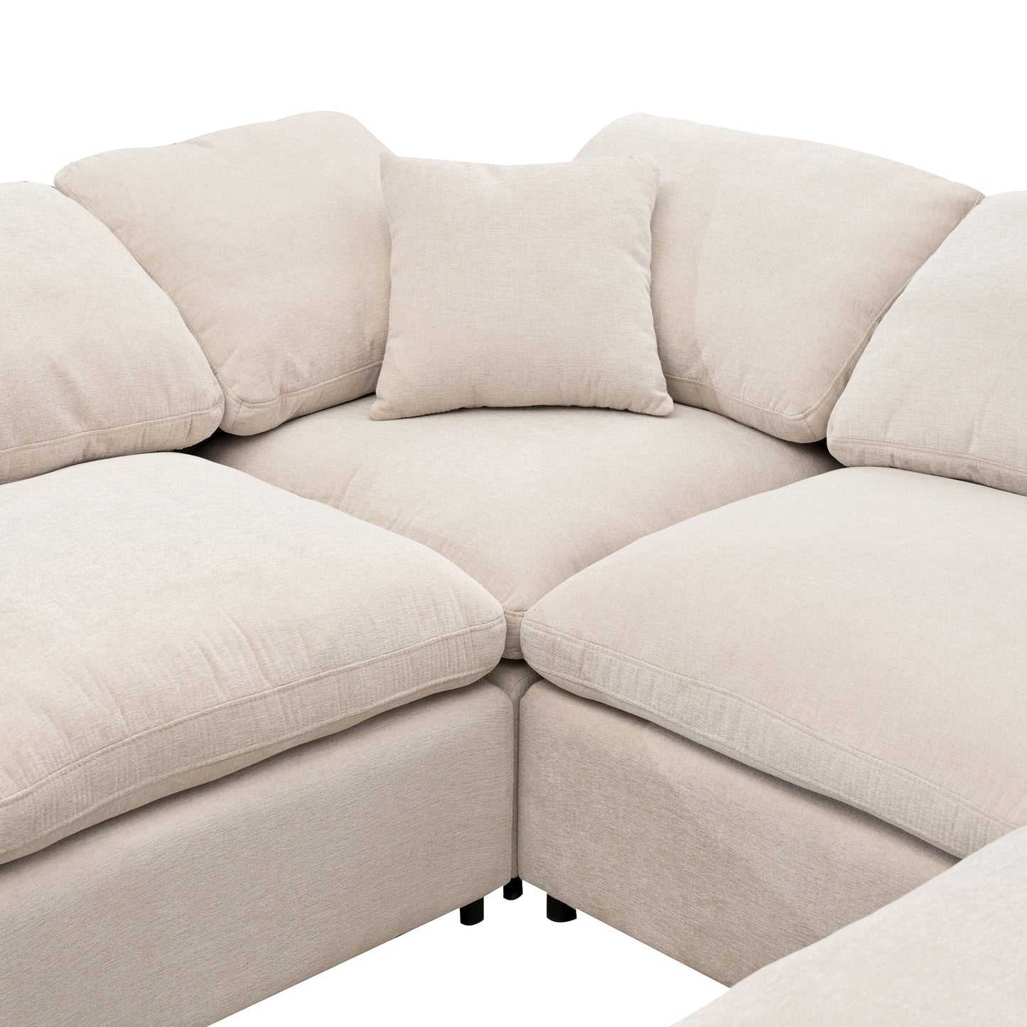 U_Style Oversized Modular Sectional Sofa with Ottoman L Shaped Corner Sectional for Living Room, Office, Spacious Space