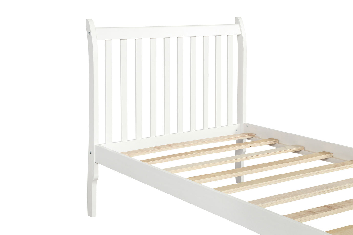 Platform Bed Frame Mattress Foundation with Wood Slat Support, Twin (White)