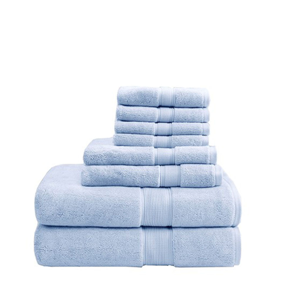 Plush 8-Piece Silver-Infused Cotton Towel Set