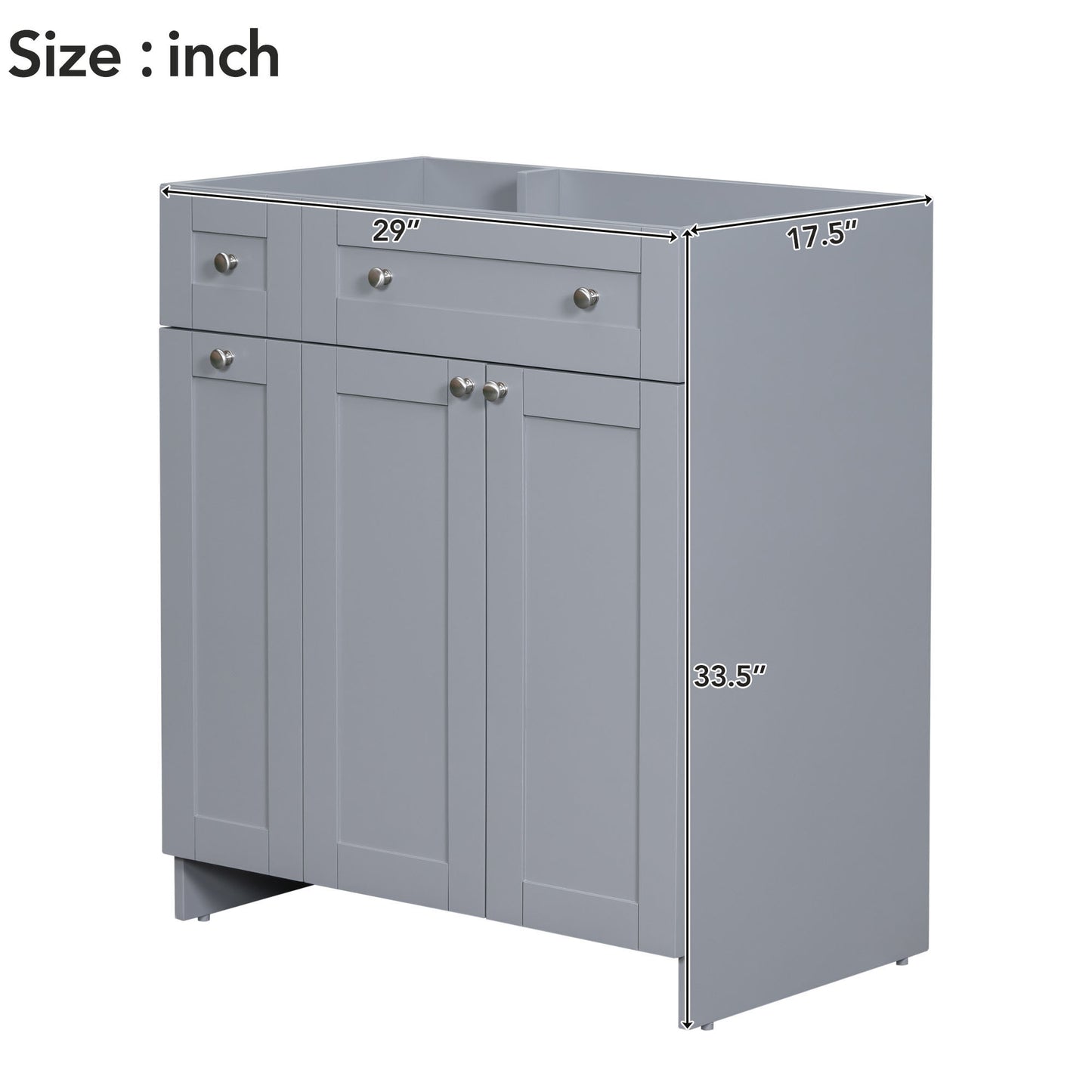 [Cabinet Only] 30" Bathroom Vanity-Gray