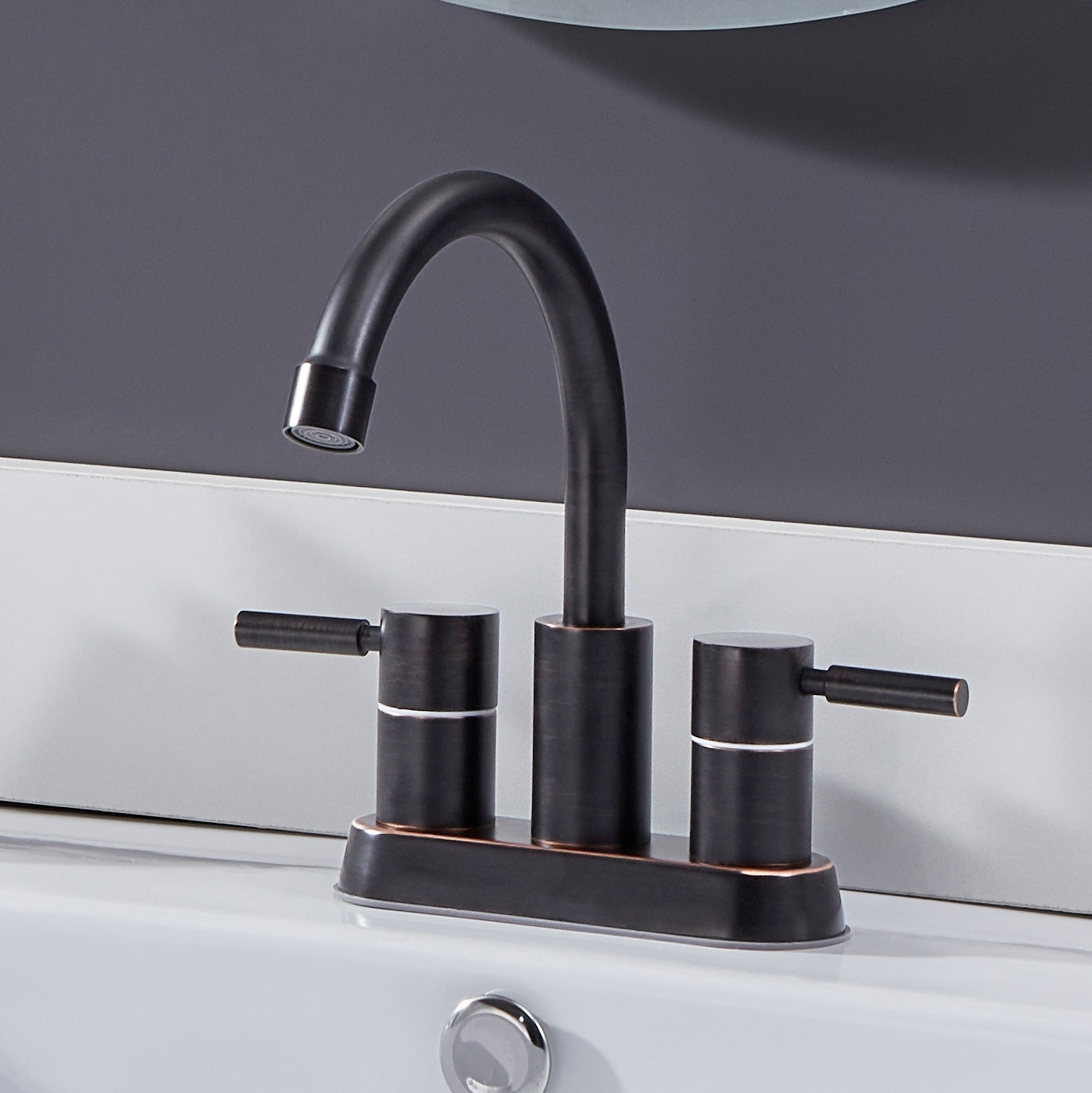 Oil Rubbed Bronze 2-Handle Swivel Bathroom Sink Faucet