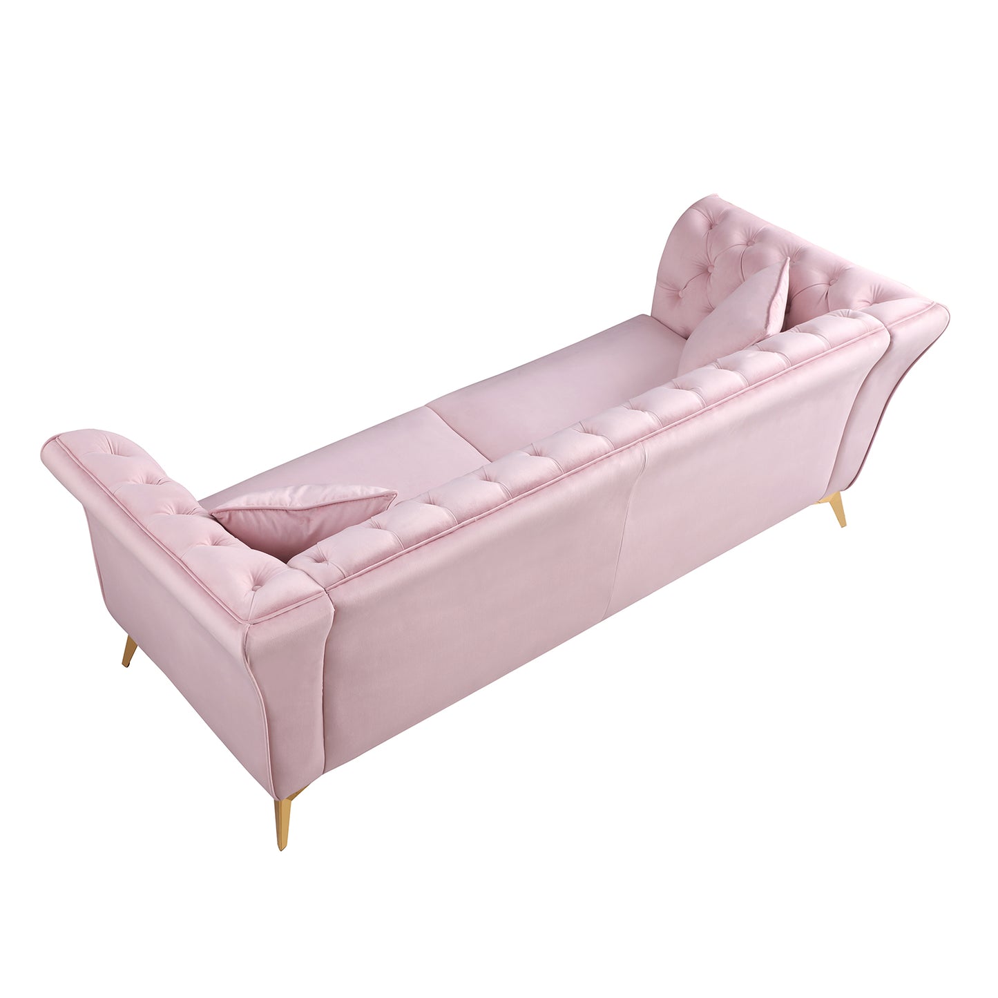 Chesterfield sofa ,Stanford sofa ,  high quality Chesterfield sofa ,pink color , tufted and wrinkled fabric  sofa;contemporary Stanford sofa ; tufted sofa with scroll  arm and scroll back