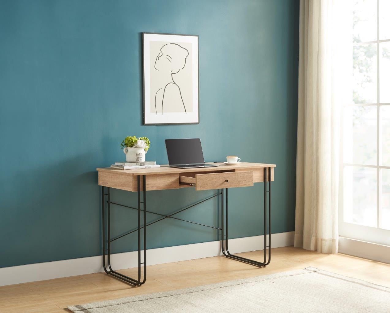 Rustic White & Black Writing Desk