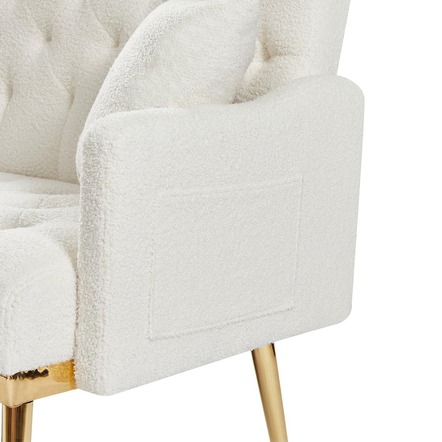 CREAM WHITE TEDDY FABRIC  2 SEATER SOFA