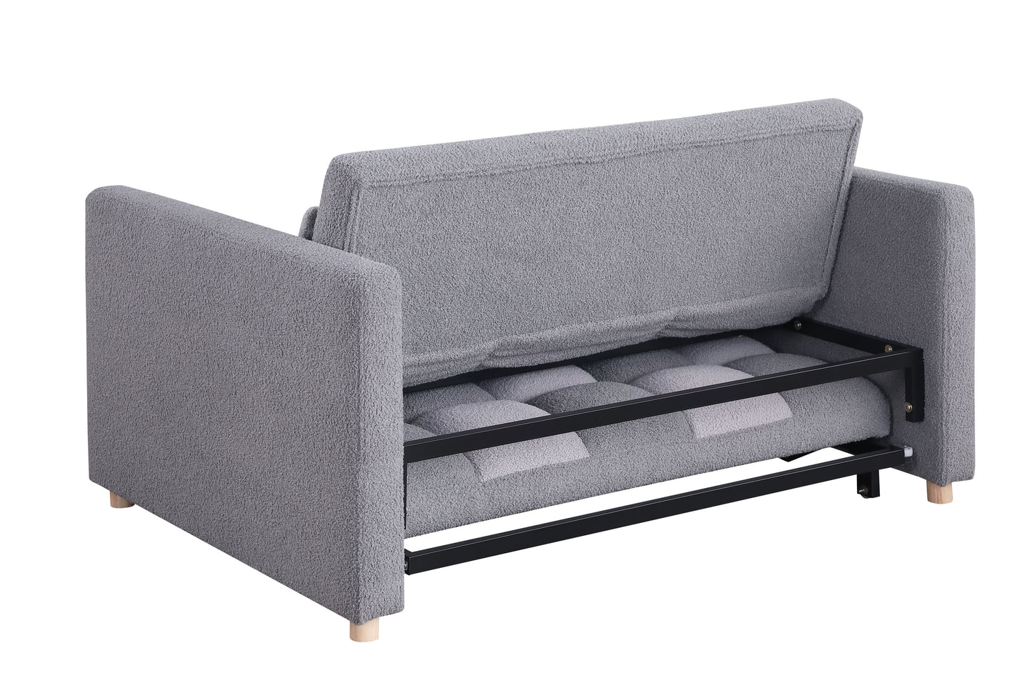 3 in 1 Teddy Convertible Loveseat Futon Sofa with Adjustable Backrest