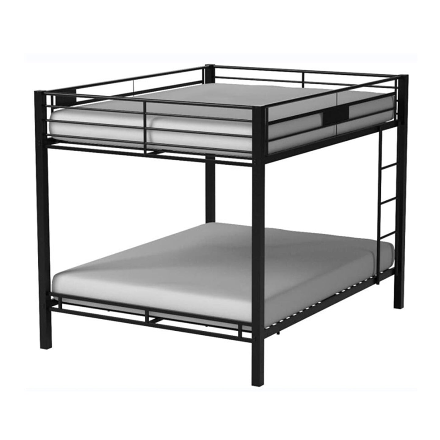 Sleek Sandy Black Queen/Queen Metal Bunk Bed