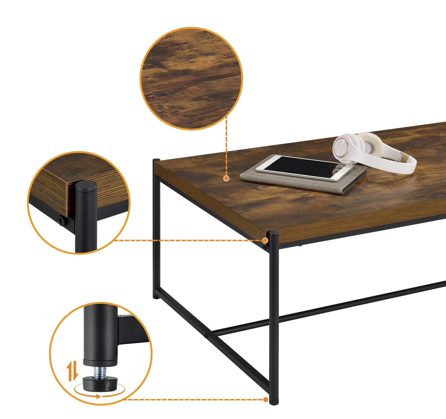 Elegant 3-Piece Brown Coffee and End Table Collection