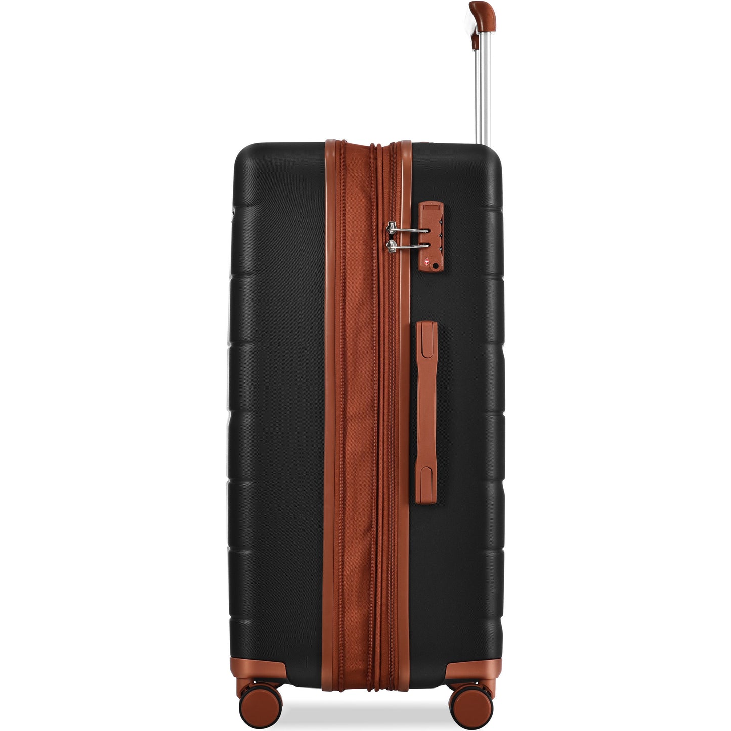 Luggage Sets 3 Piece Suitcase Set 20/24/28,Carry on Luggage Airline Approved,Hard Case with Spinner Wheels,Black and Brown