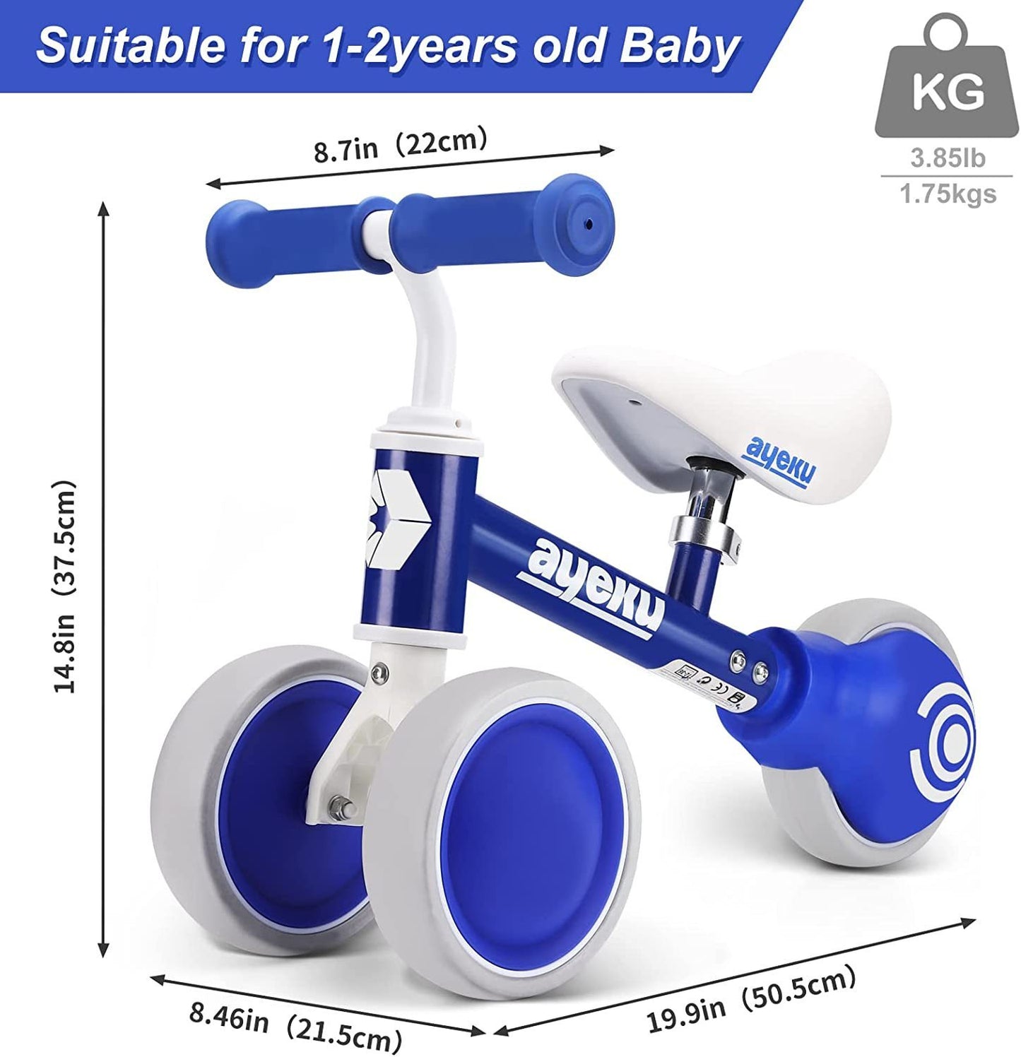 AyeKu Baby Balance Bike for 1 Year Old Boy - Toddler Bike for First Birthday Gifts