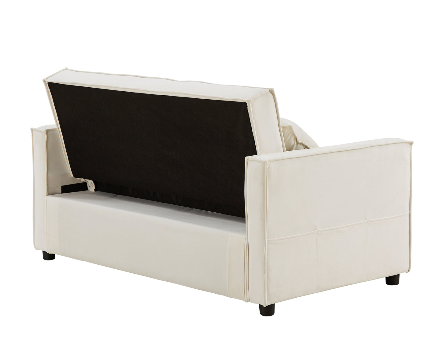 Elegant 2061 Two-Seater Beige Velvet Sofa