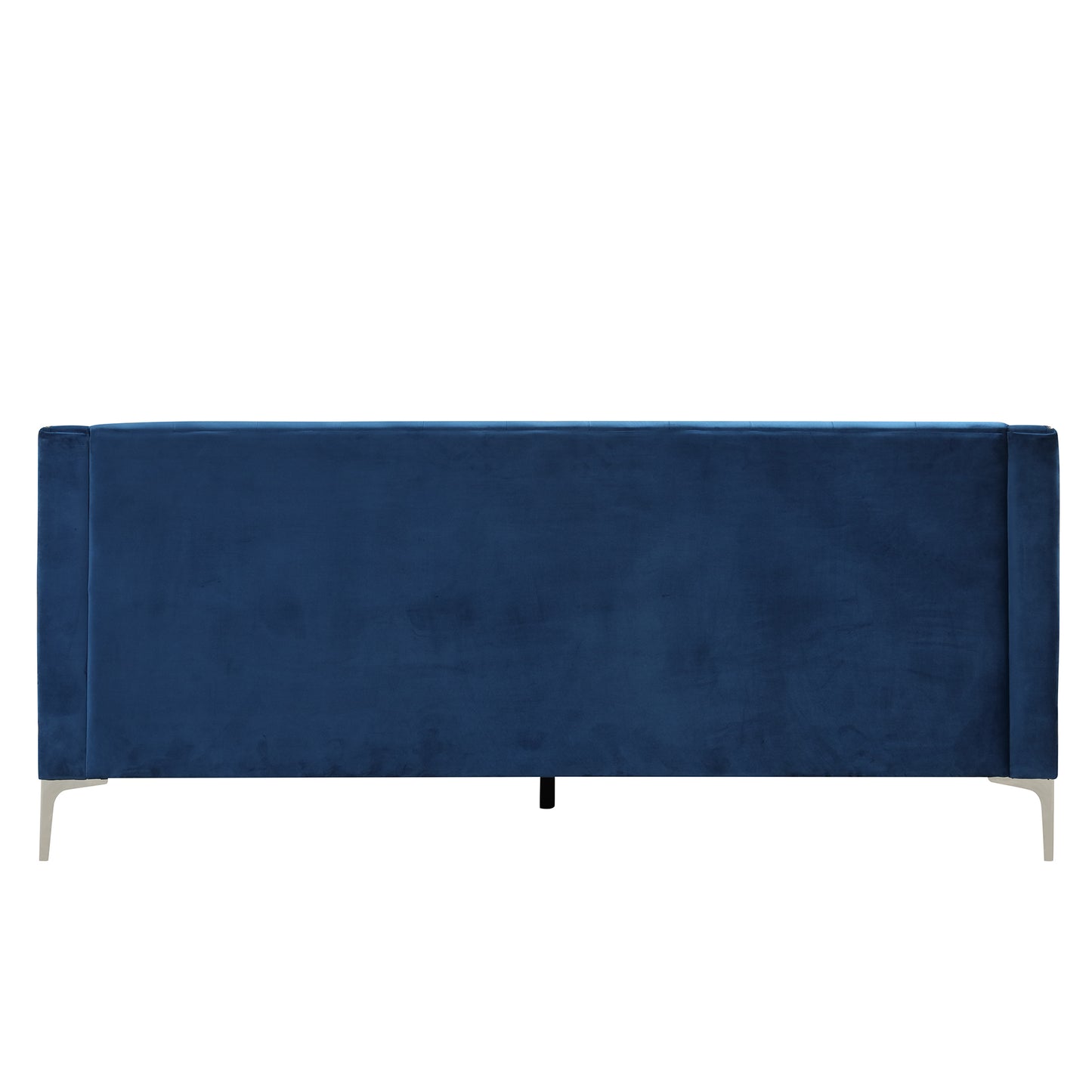 78-Inch Blue Plush Upholstered Modern Sofa with Metal Legs