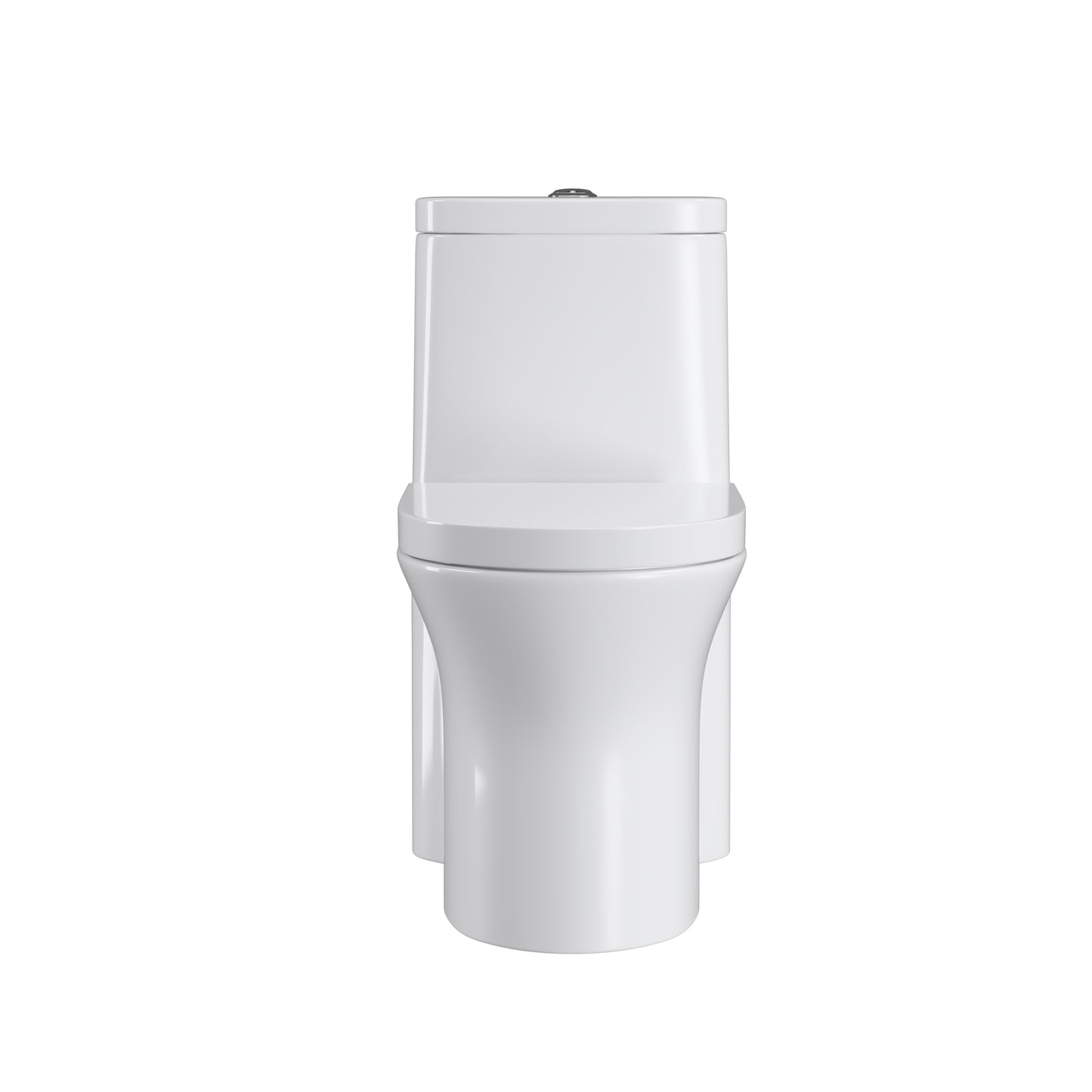 Dual Flush Elongated Standard One Piece Toilet with Comfortable Seat Height, Soft Close Seat Cover, High-Efficiency Supply, and White Finish Toilet Bowl (White Toilet)