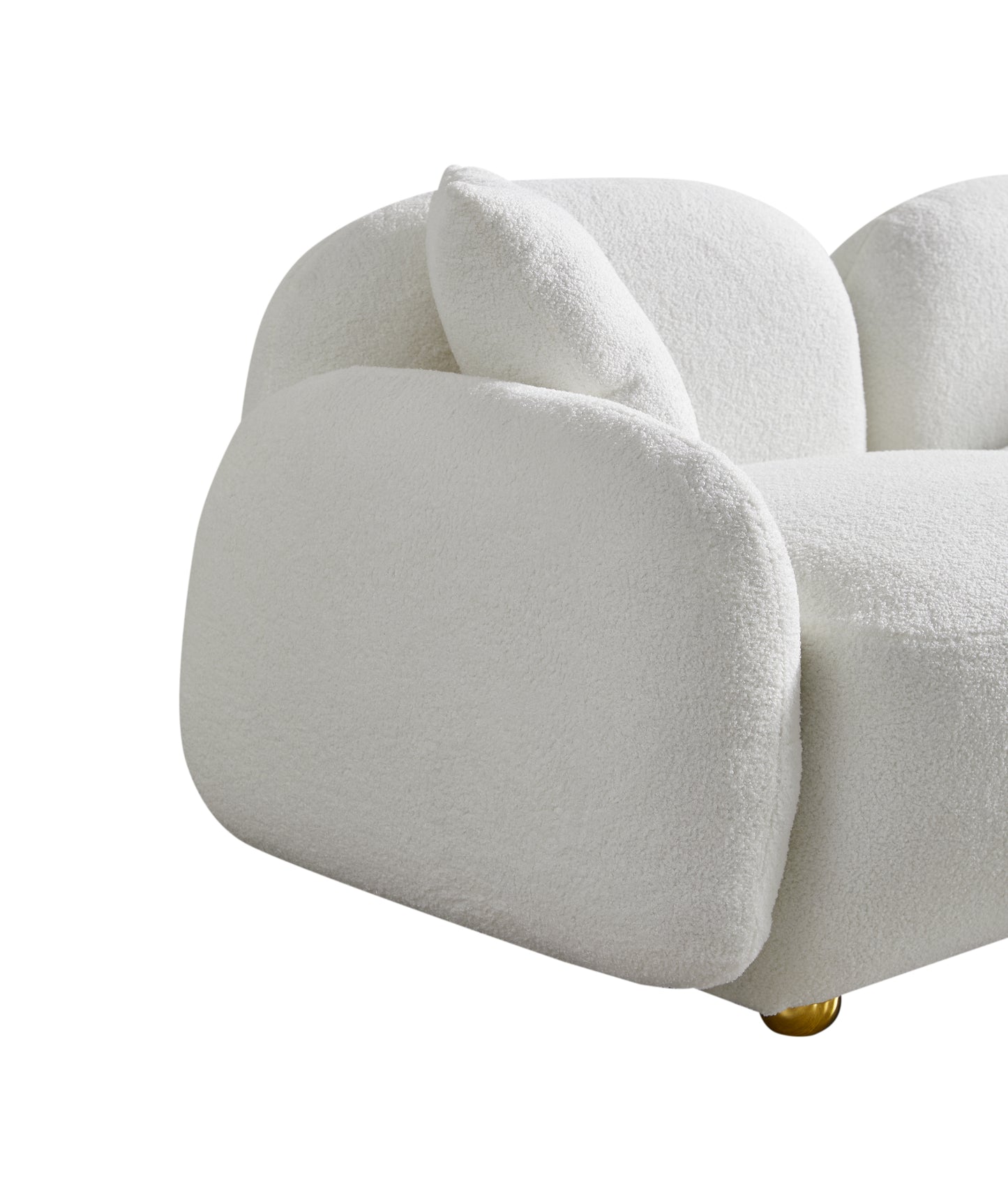 Luxurious 77.95 Plush Teddy Fabric Sofa - Ultimate Comfort and Style