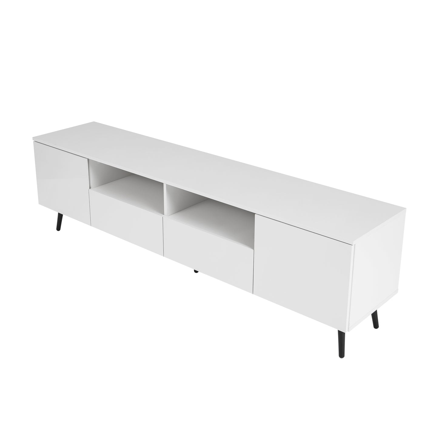 White TV Stand with LED Lights and Remote Control - Stylish Modern Design for TVs 50-75 inches