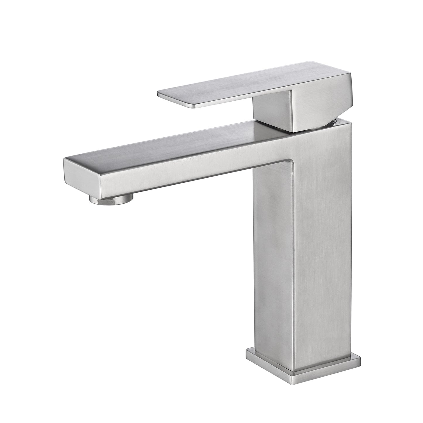 Waterfall Spout Stainless Steel Single Handle Vanity Sink Faucet