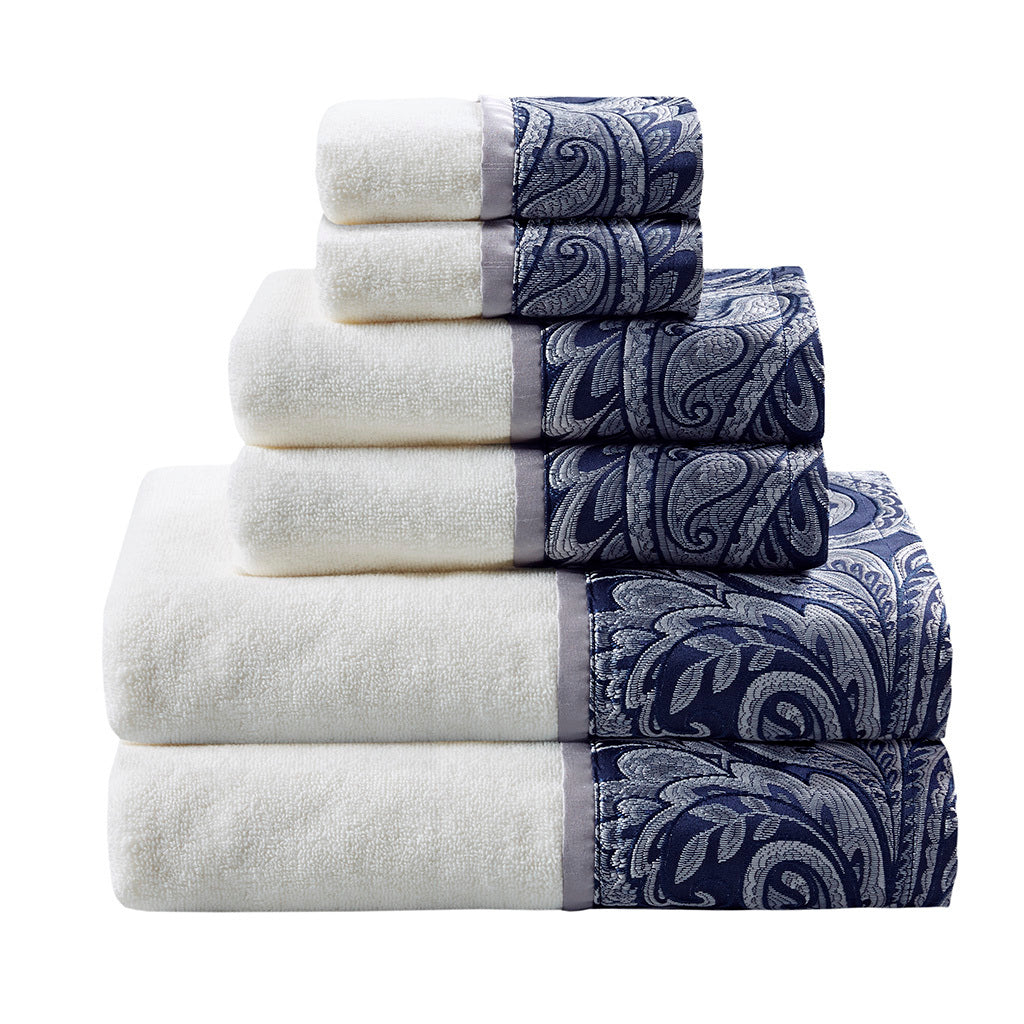 Luxurious Madison Park Aubrey Jacquard Towel Set - 6 Pieces