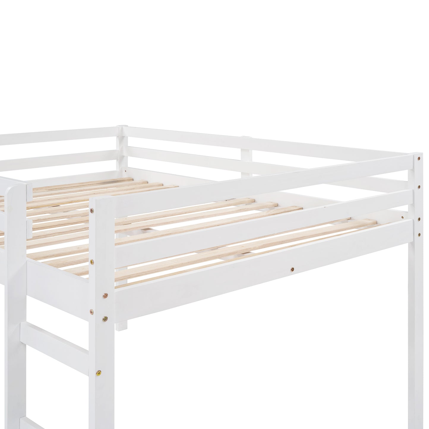 Loft Bed with Slide, Multifunctional Design, Full (White)( :WF281157AAK)