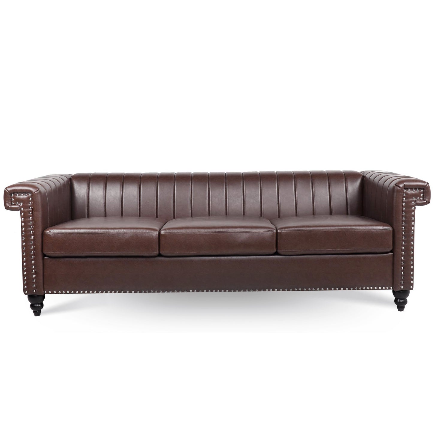 Traditional Square Arm 3 Seater Sofa with Removable Cushions