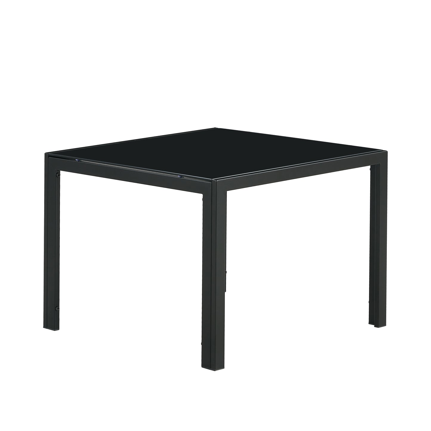 Modern Black Tempered Glass Coffee Table Set of 2 for Living Room