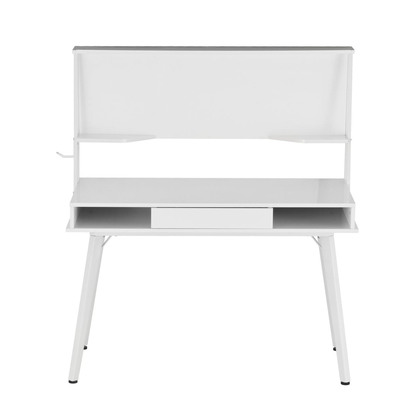 Multi-Purpose White Desk with Magnetic Whiteboard & Storage Shelf