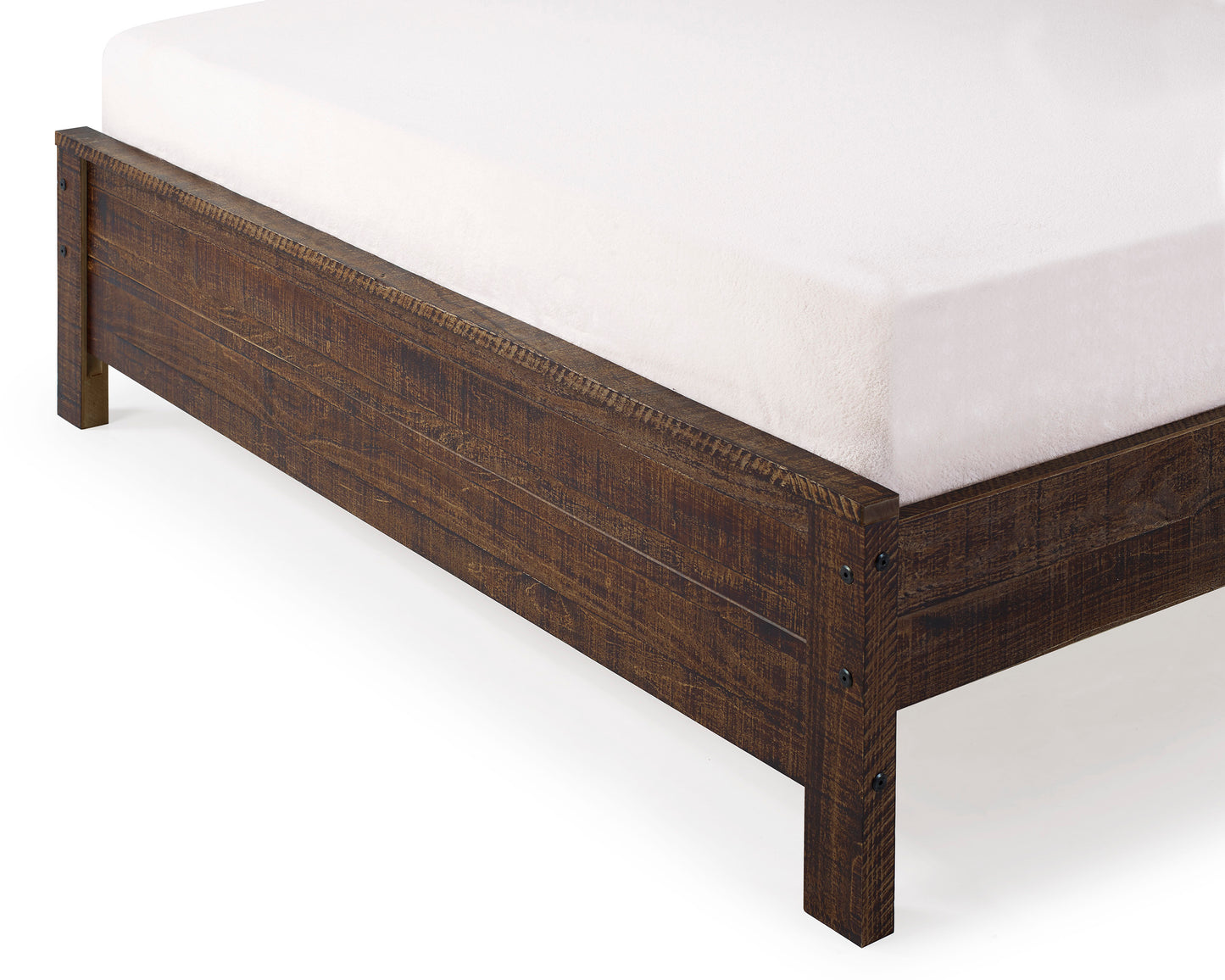 Albany Solid Wood Full Bed Frame with Headboard, Heavy Duty Modern Rustic Full Size Bed Frames, Box Spring Needed