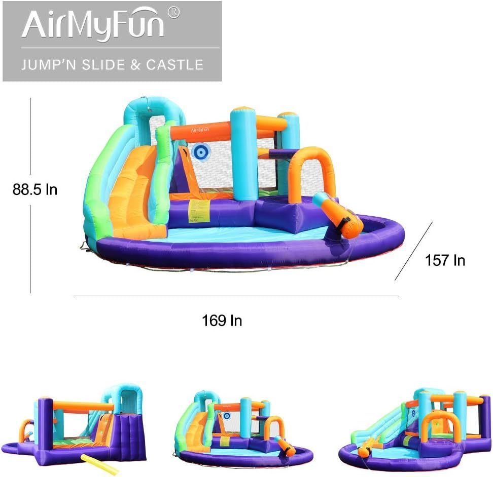 Inflatable Bounce House with Water Slide and Air Blower