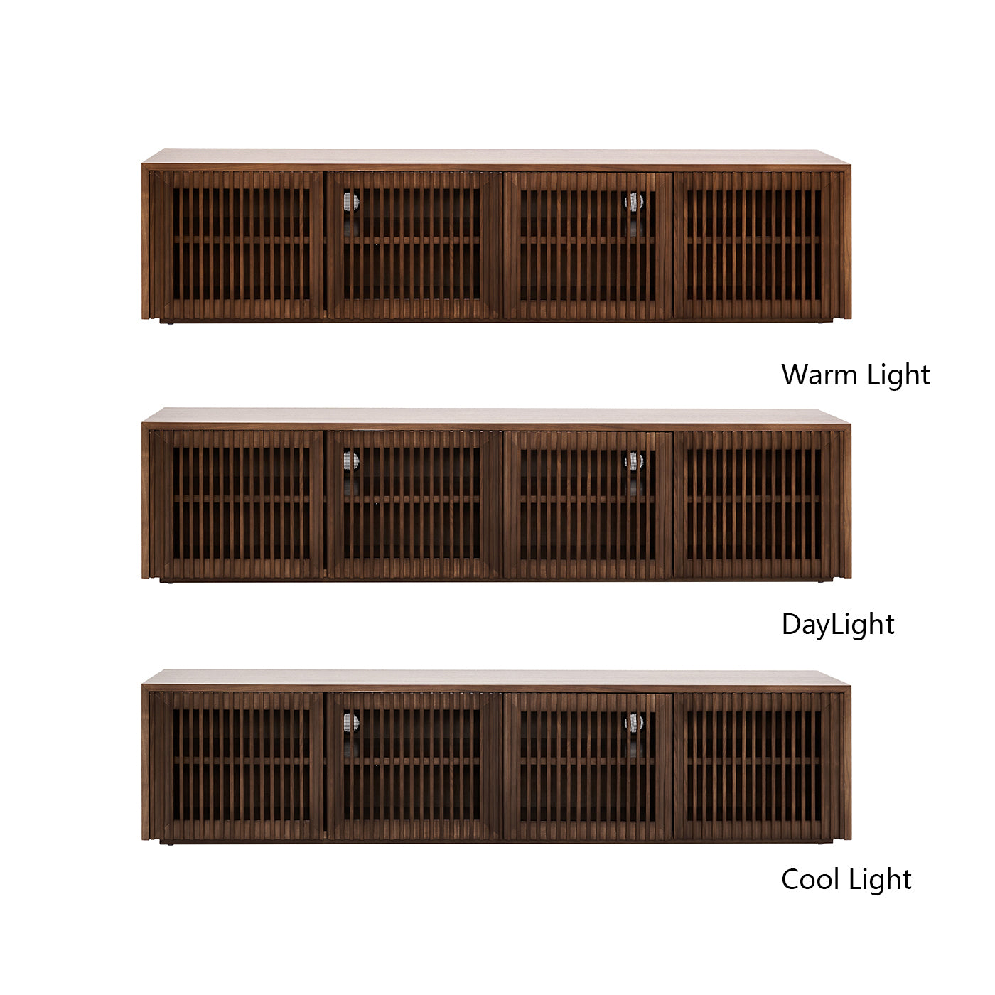 Mid-Century Walnut Wood TV Stand in Walnut Finish