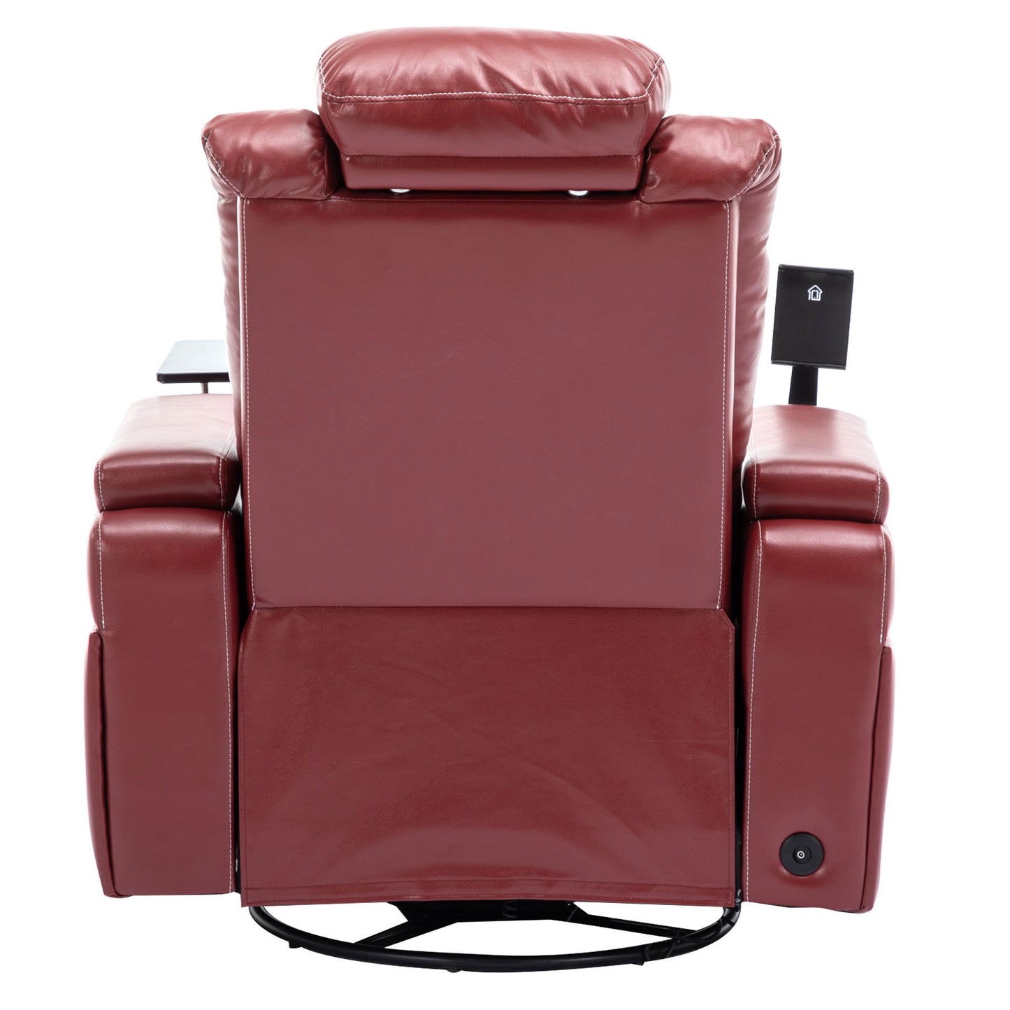 Luxurious 270 Degree Swivel Red Power Recliner with Surround Sound and Removable Tray Table