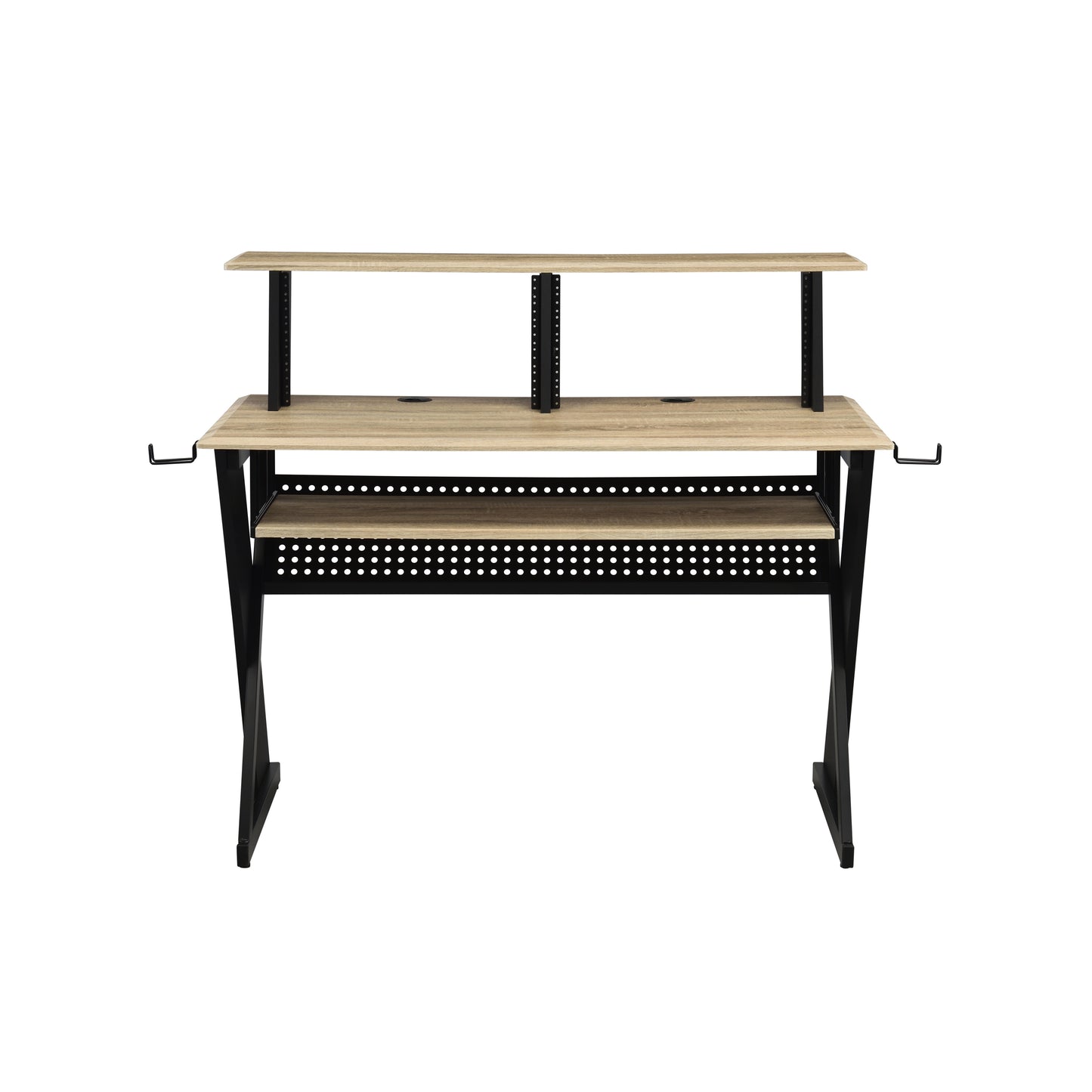 Annette Compact Studio Desk with Natural and Black Finish