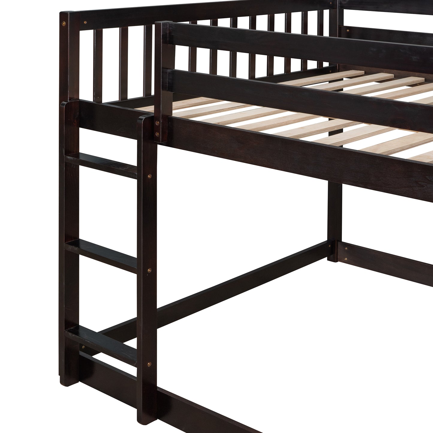 Espresso Bunk Bed with Ample Storage and Solid Construction