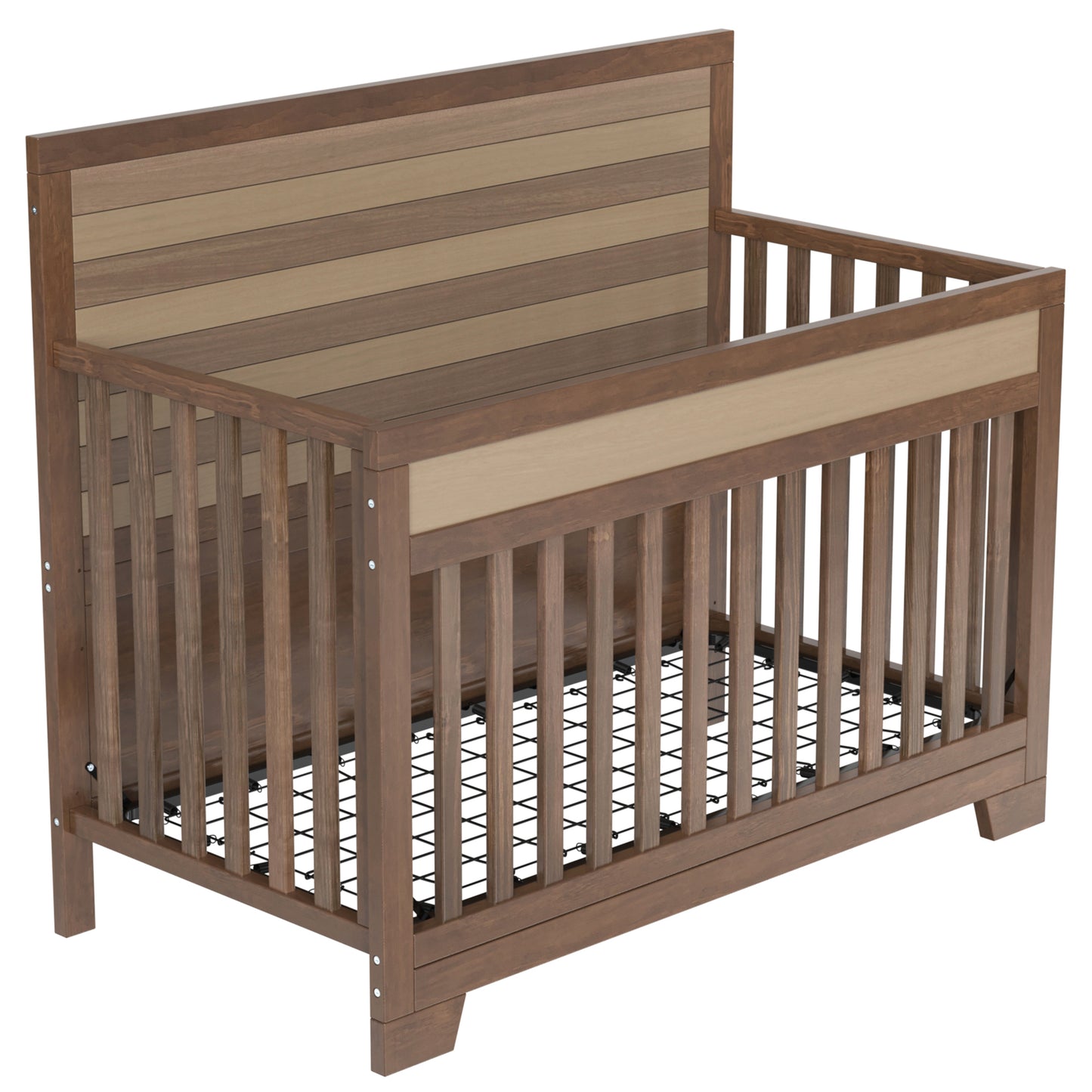 3 Pieces Nursery Sets Baby Crib and Changer Dreeser with Removable Changing Tray Bedroom Sets Brown