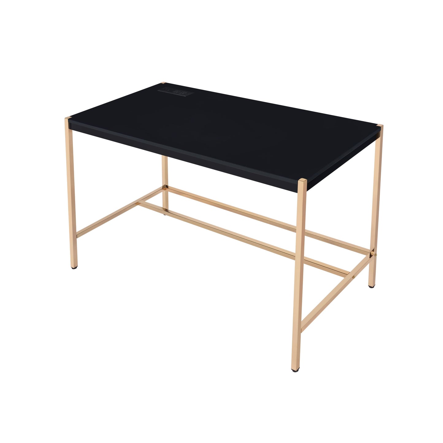 Sophisticated Black and Gold Writing Desk with USB Port - Midriaks OF00021