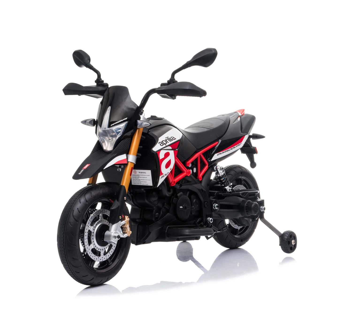 Red, Licensed Aprilia Electric Motorcycle, 12V Kids Motorcycle,  Ride On Toy w/Training Wheels, Spring Suspension, LED Lights, Sounds & Music, MP3, Battery Powered Dirt Bike for Boys & Girls