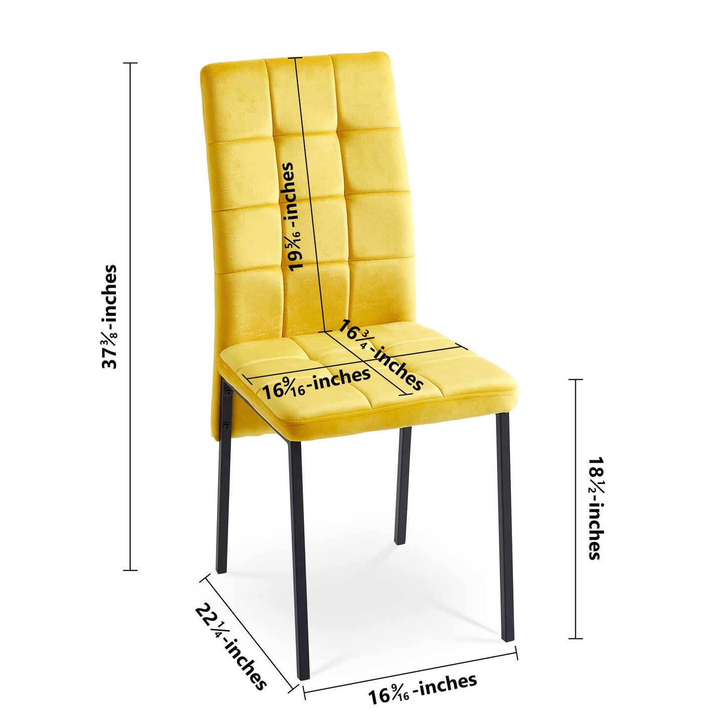 5-Piece Dining Set Including Yellow Velvet High Back Nordic Dining Chair & Creative Design MDF Dining Table