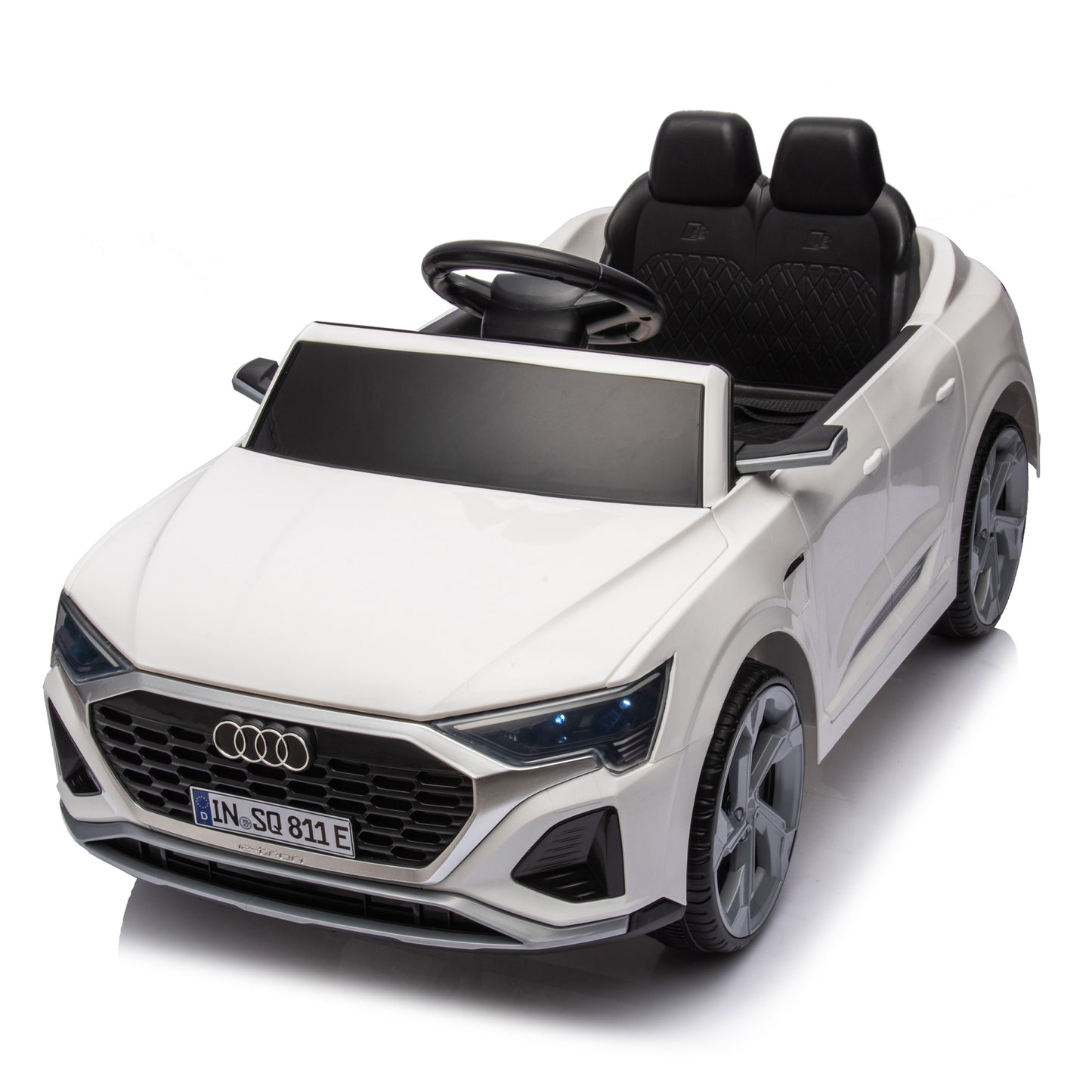 12V Kids Ride On Electric Car w/Parents Remote Control,Licensed Audi SQ8 for Kids,Dual Drive,Suspension,Hanging start,Three speed adjustable Music,Volume Control,LED Lights for Kids Aged 3-6.