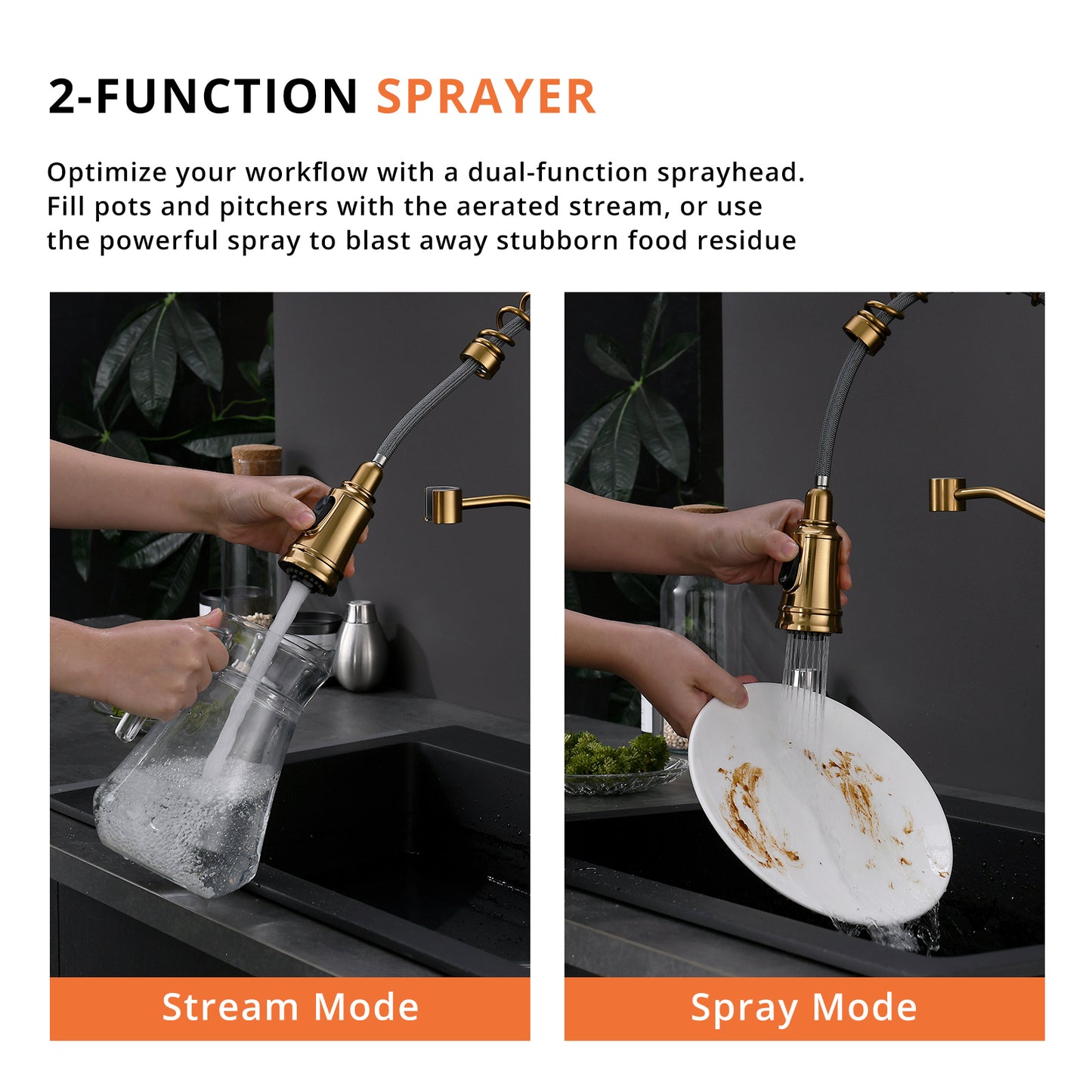 Touchless Kitchen Faucet,Hands Free Automatic Smart Kitchen Faucet