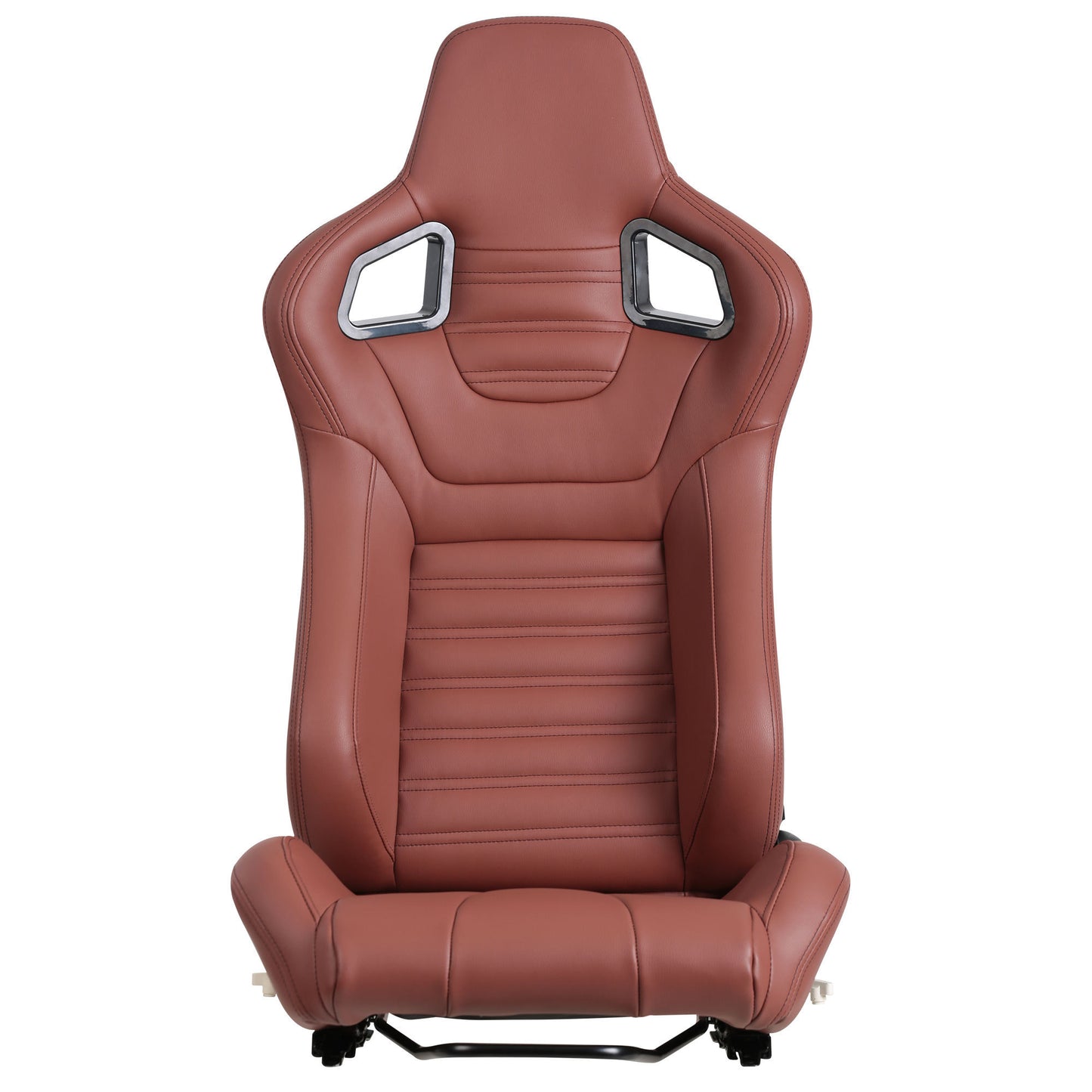 2-Piece Ergonomic Racing Seats with Adjustable Double Slides in Vibrant Brick Red