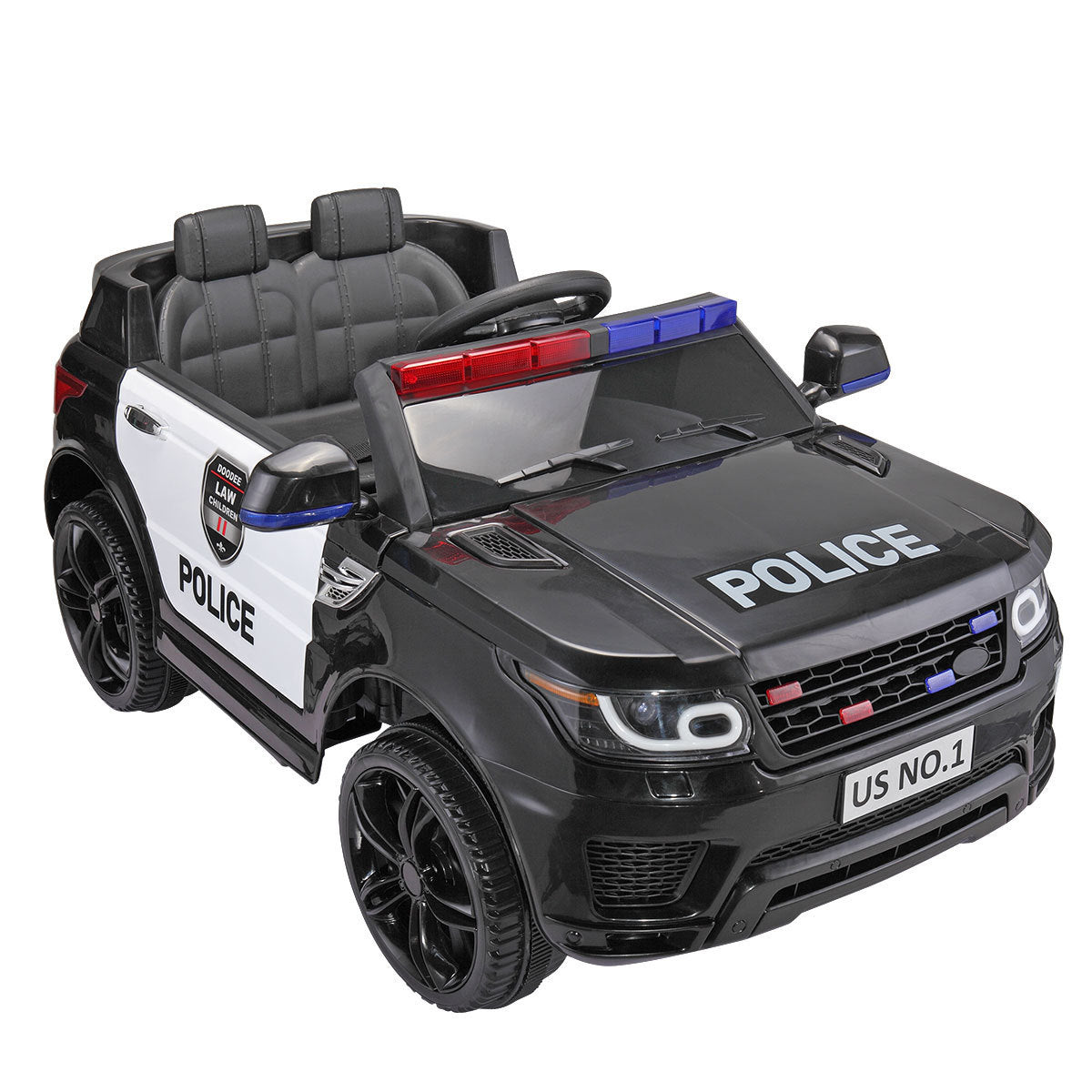 12V Ride on Police Car for Kids with Parental Remote Control, Battery Powered Electric Truck